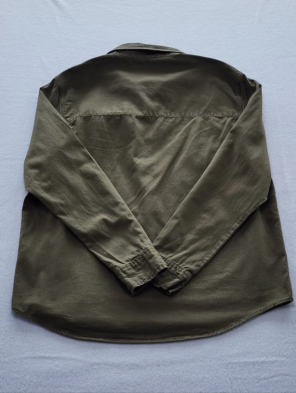 True Religion Olive Green Overshirt Shacket Snap Button Shirt Men XL